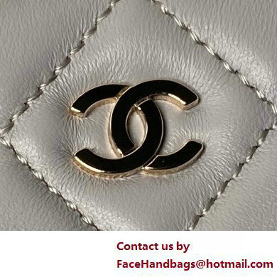 Chanel Lambskin  &  Gold-Tone Metal Clutch with Chain Bag AP4000 Gray 2025